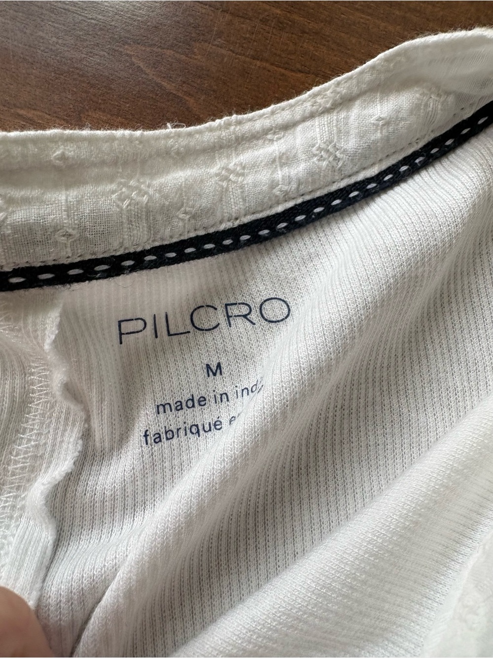 Anthropologie Pilcro Andie White Balloon Sleeve Henley Button Shirt - Picture 5 of 5